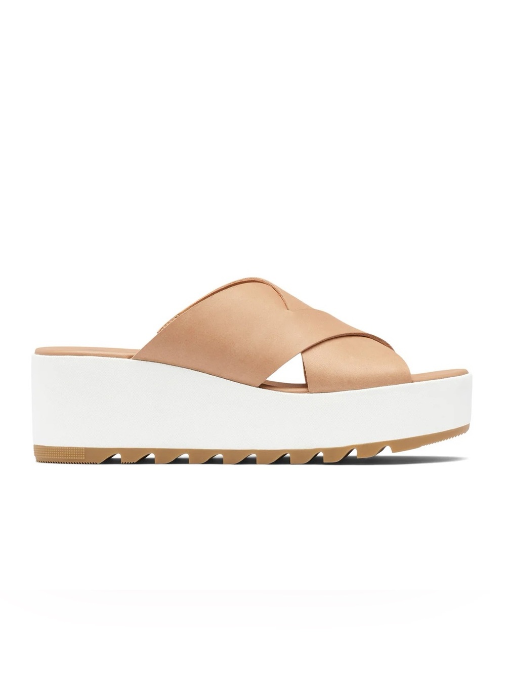Sorel Cameron Flatform Slide Sandal in Honest Beige/Sea Salt